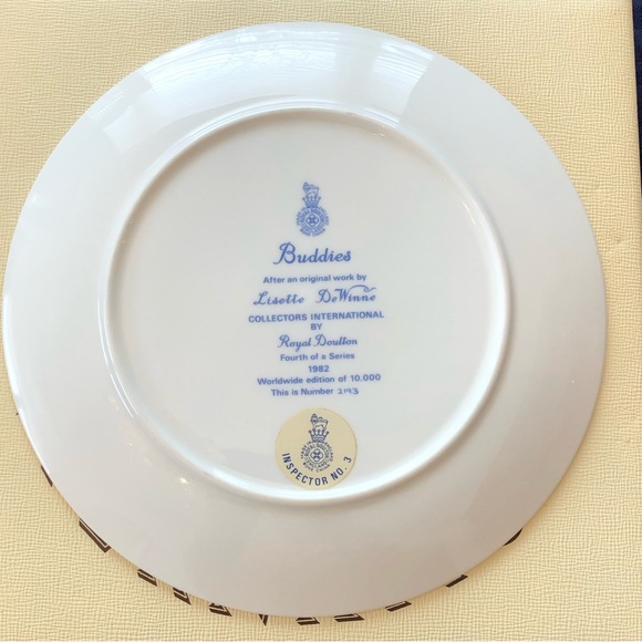 Royal Doulton, Lisette DeWinne Collectors plate. Title: Buddies - Picture 2 of 3
